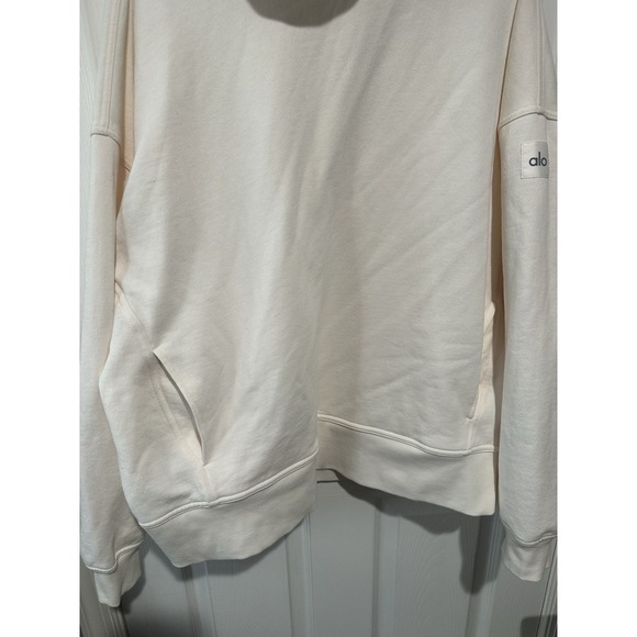 Alo Hazy Mock Neck Pullover Ivory Large - Picture 2 of 9
